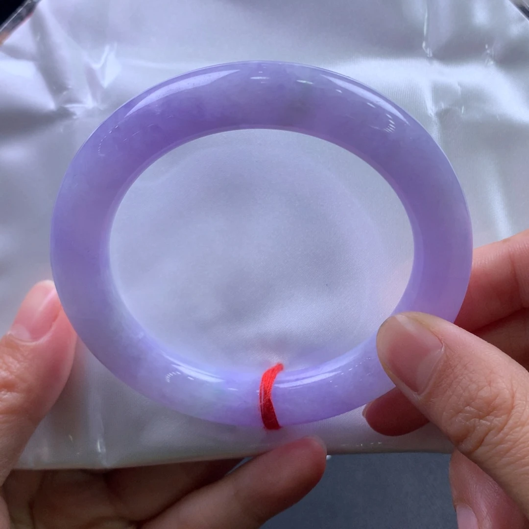 翡翠未镶嵌手镯满紫