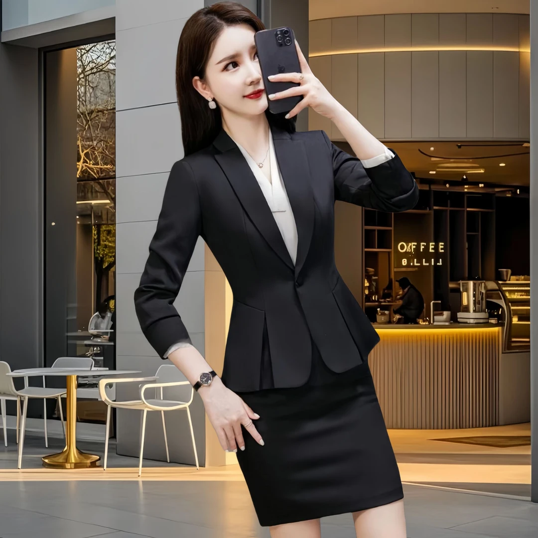 秋冬职业装女装套装新款气质修身西服面试商务正装工作服西装套装