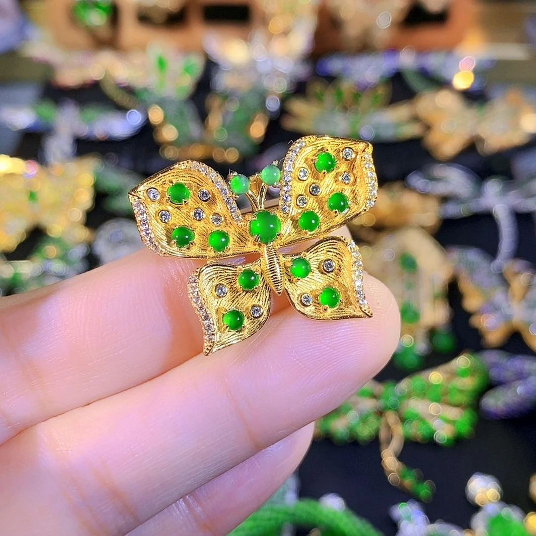 颈饰银S925镶嵌翡翠