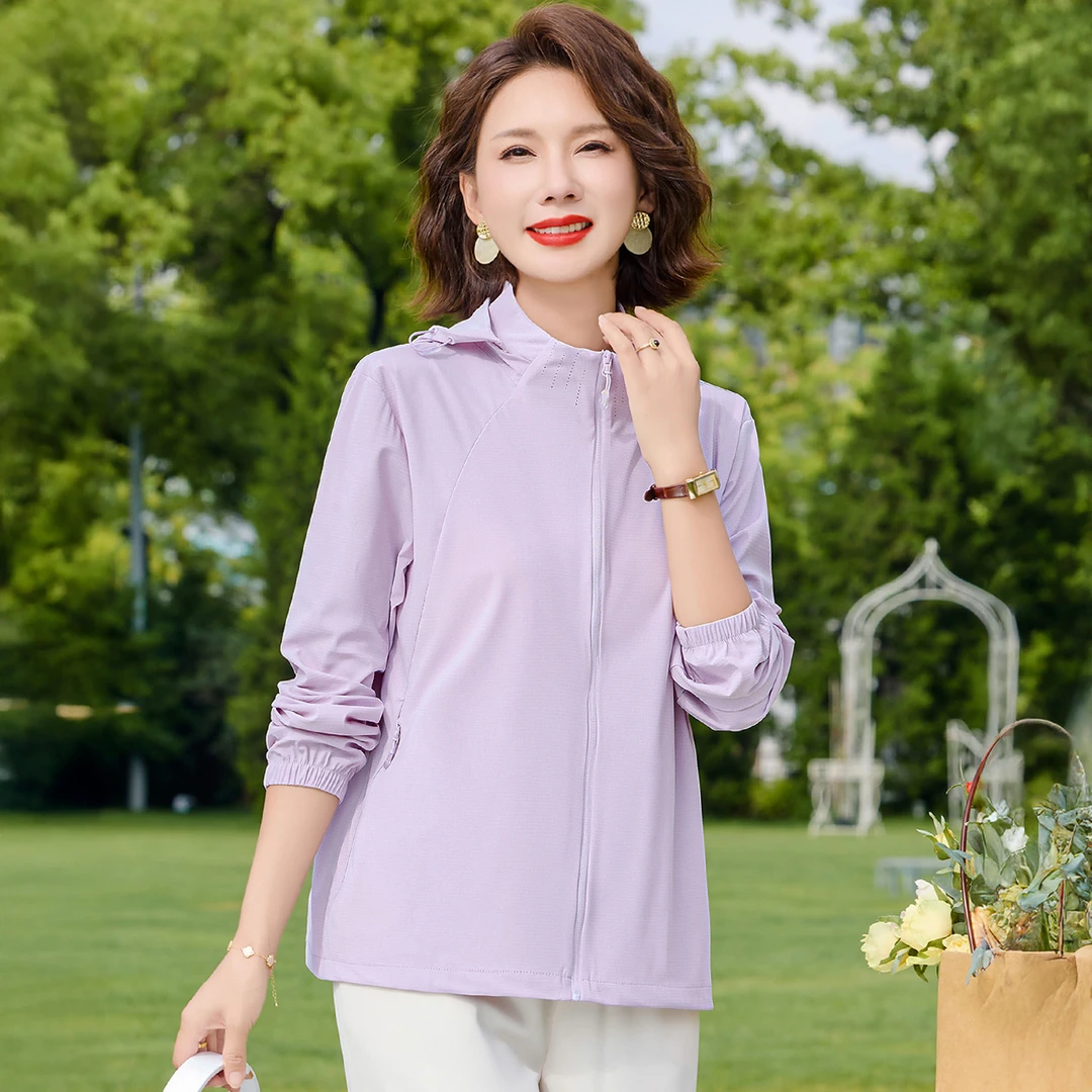 2025夏季新款UPF50+防晒服透气户外防晒衣女款防紫外线薄款防晒衫