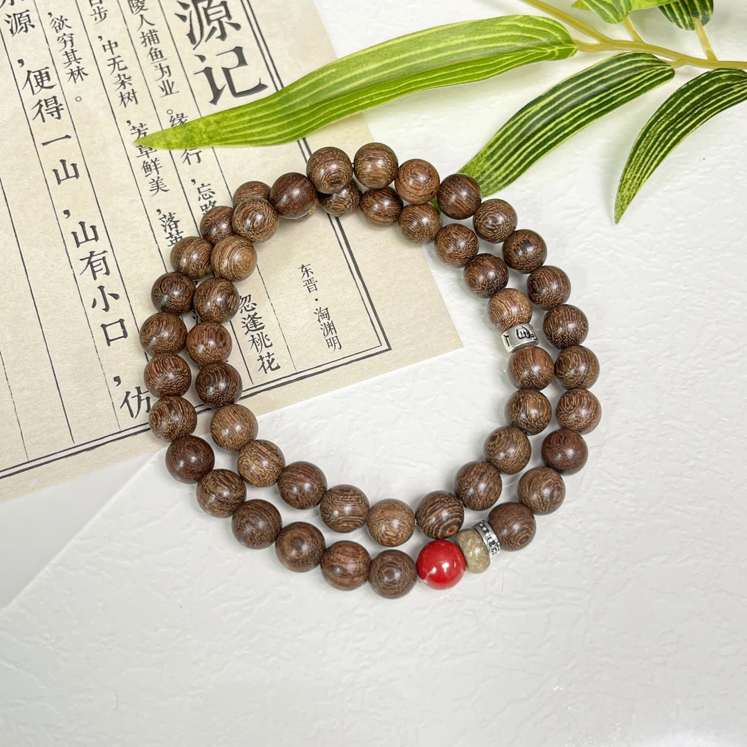 金丝檀木圆珠若杨双圈8mm    S-C689075