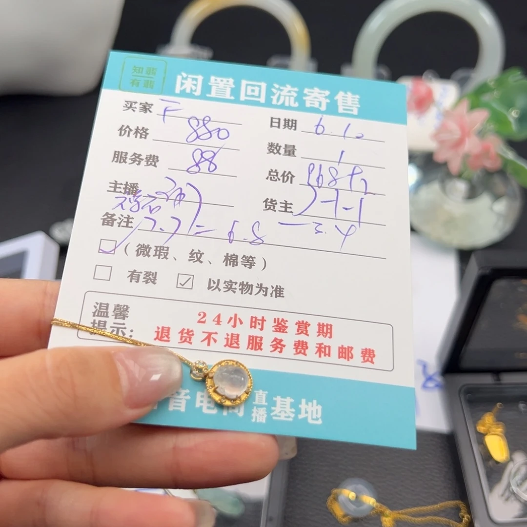 翡翠18K金镶嵌颈饰F****师