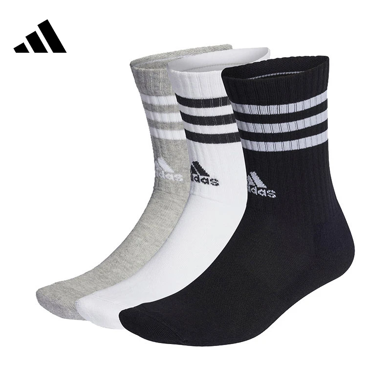 Adidas阿迪达斯（三双装）男女袜子运动休闲运动中筒袜IC1323