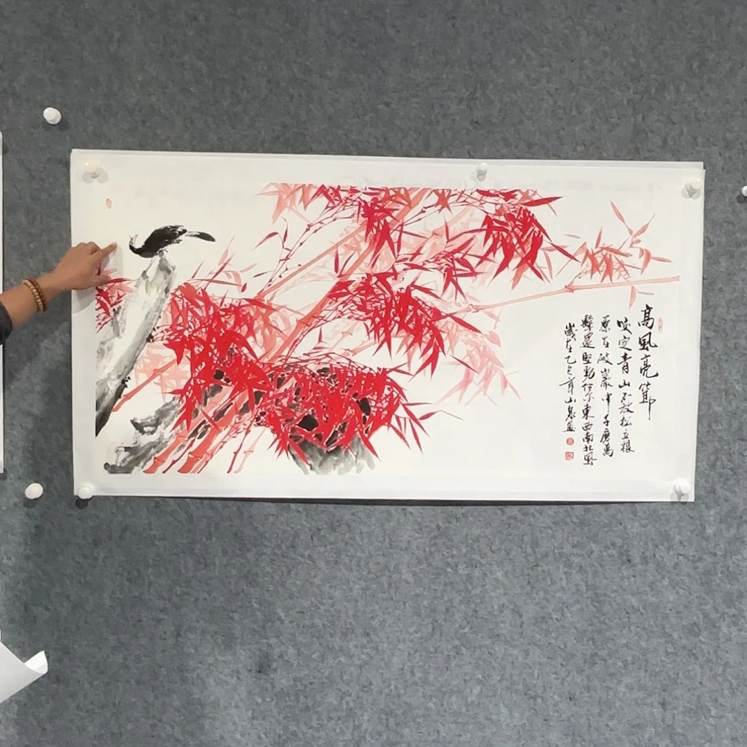 国画高风亮节 8平尺红竹