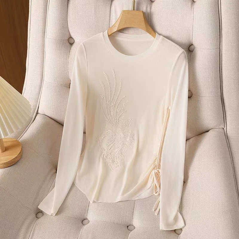 2025年春季新品女装修身显瘦时尚气质洋气小衫打底衫22125