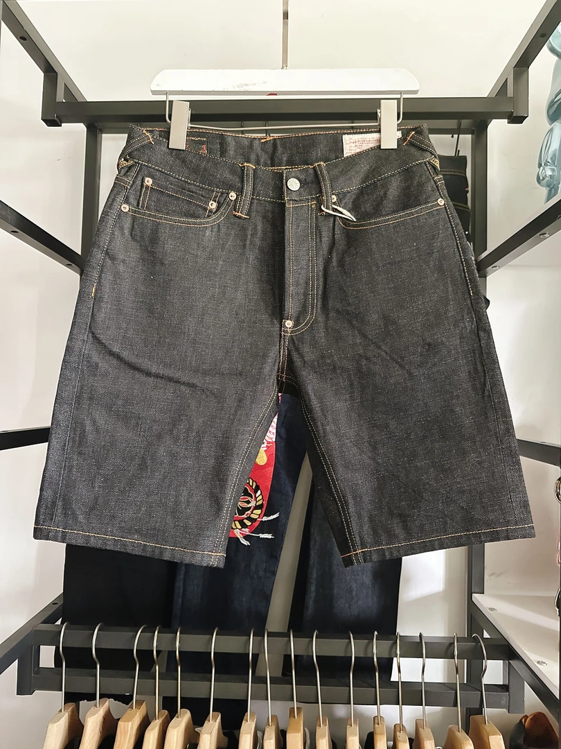【F款刺耳原牛】无弹织锦贴布刺绣牛仔短裤