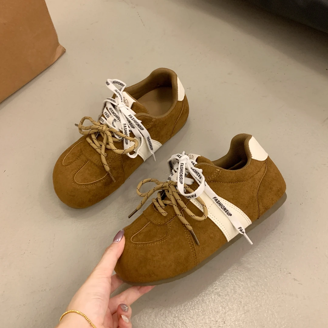 厚底内增高4cm德训鞋女2025秋季新款百搭运动女鞋复古拼色阿甘鞋