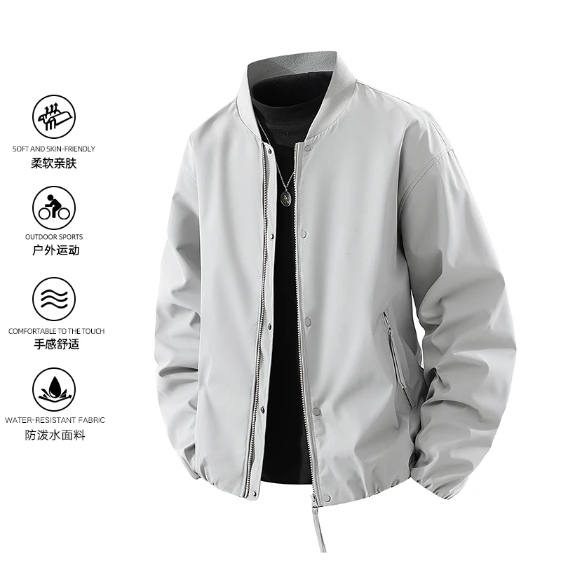 男士美式棒球服外套男士春秋季街头防风休闲宽松痞帅夹克上衣服
