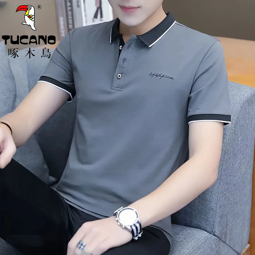 TUCANO/啄木鳥半袖男POLO衫冰丝短袖t恤男士2025夏季新款韩版透气
