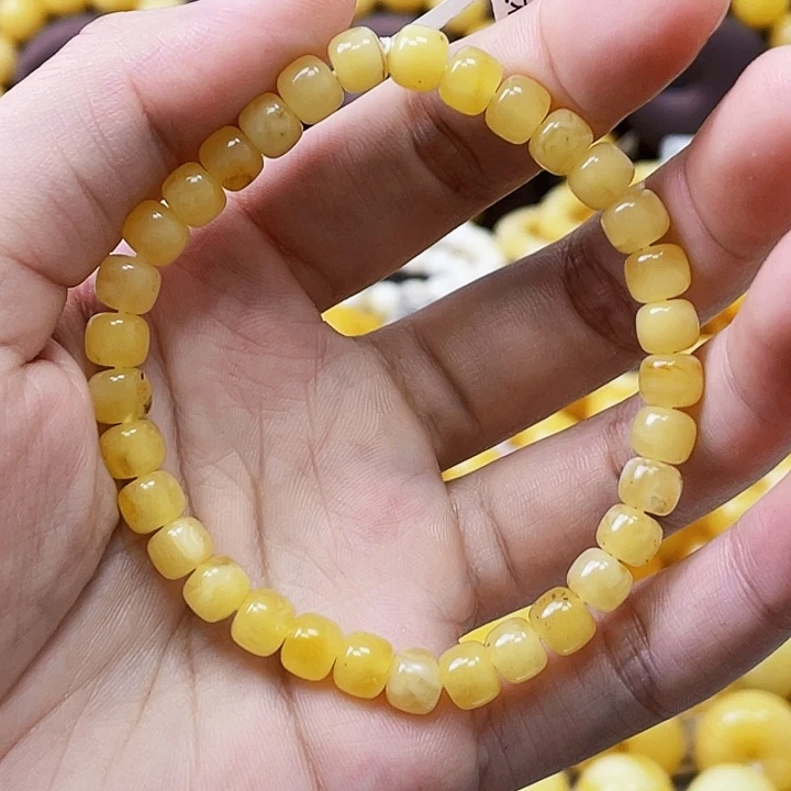未镶嵌琥珀珠宝奇石6+mm福利手串 瑕