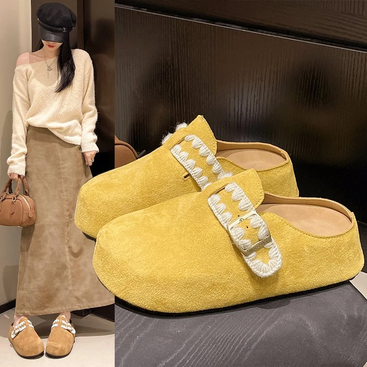 厚底内增高超火一脚蹬勃肯鞋子包头半拖鞋女春夏外穿2025新款拖鞋