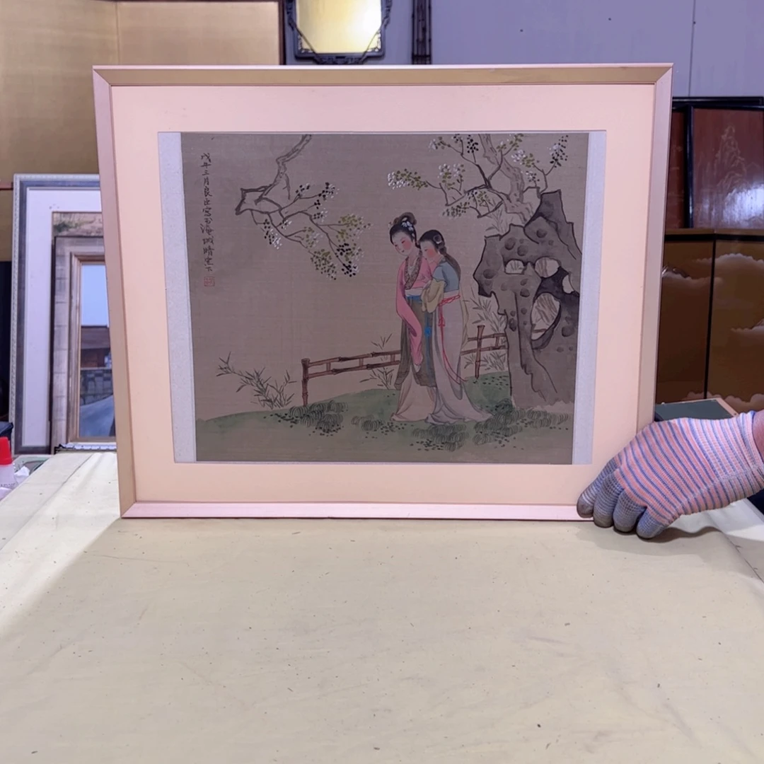 绘画A**d屏风框画茶空间设计