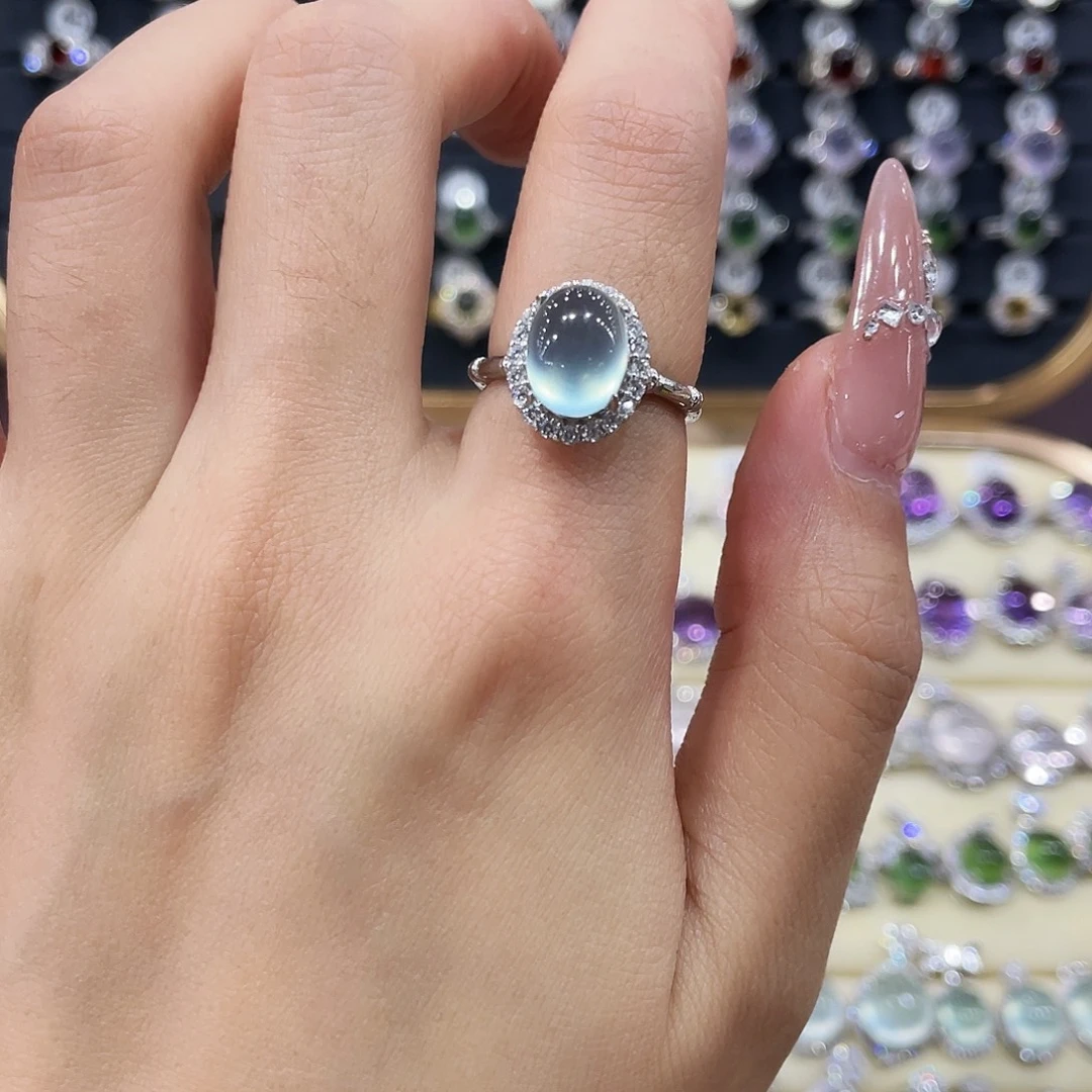 小***包岫玉银S925镶嵌戒指37