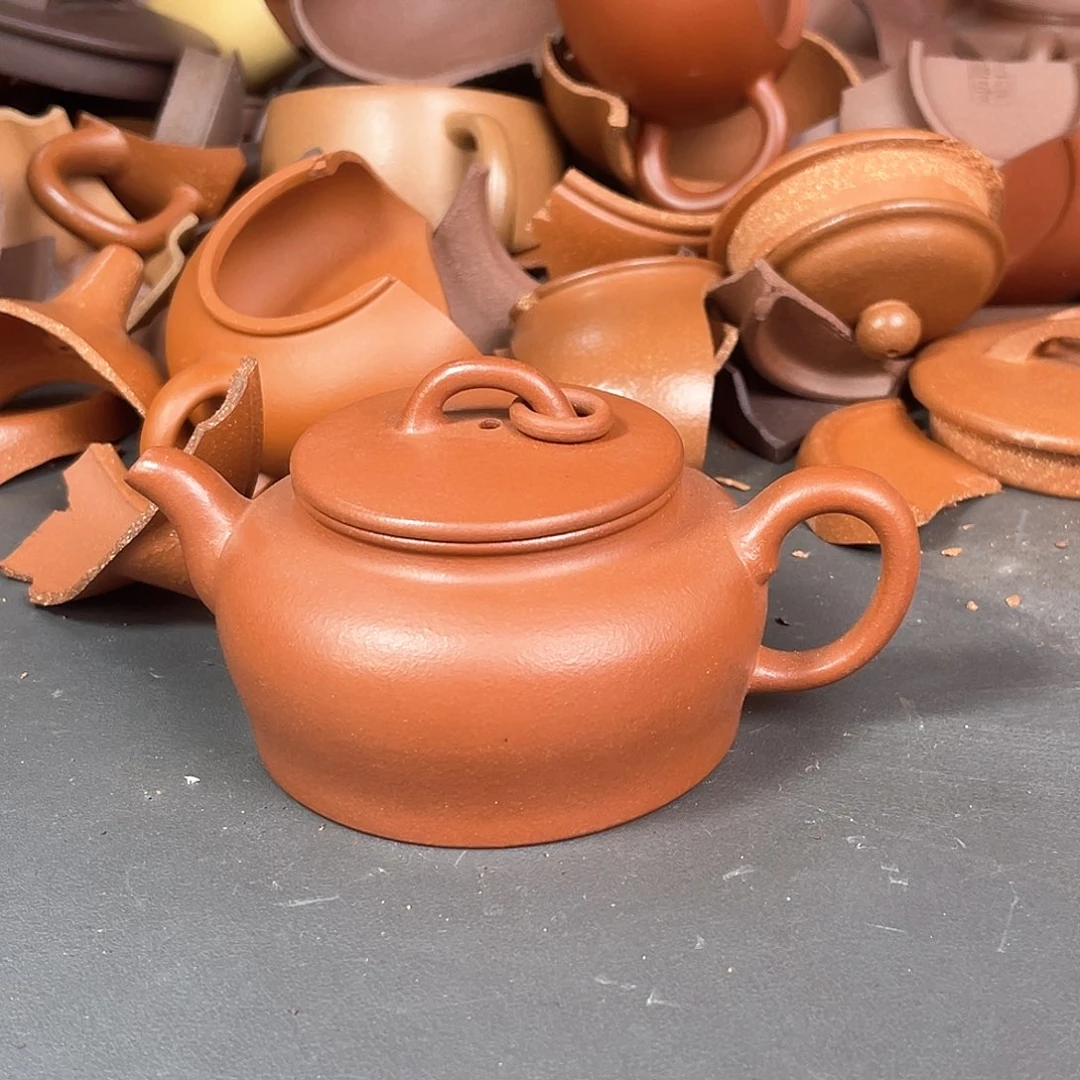 茶壶紫砂张倩倩黄龙山朱泥全手玉环220