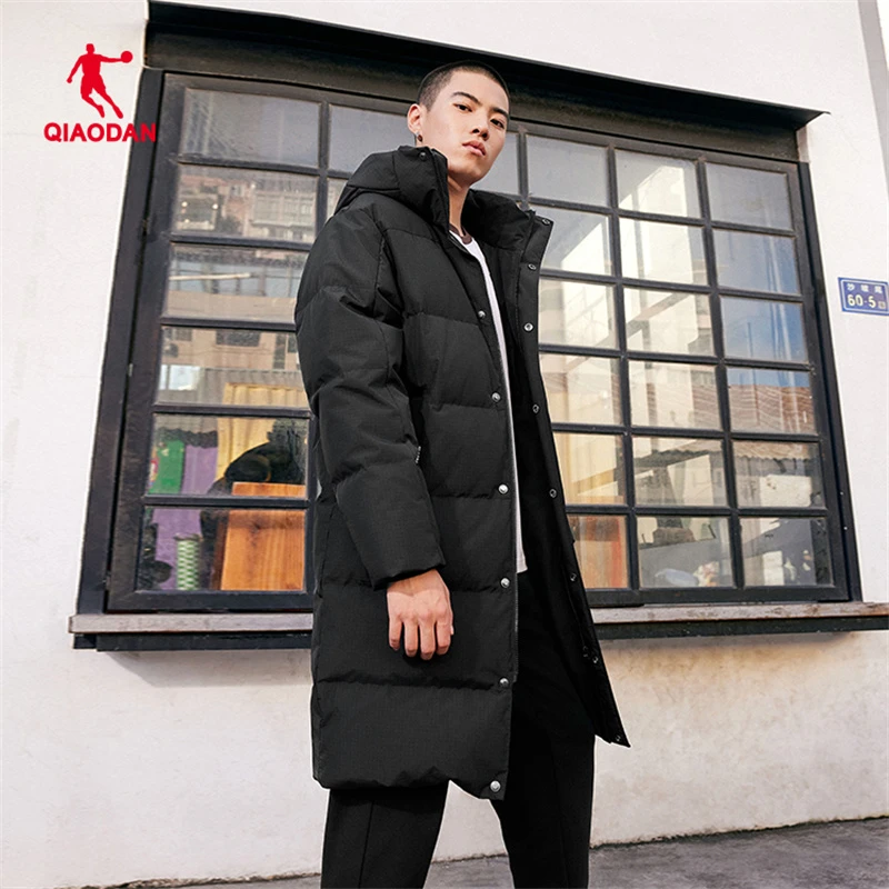 乔丹中长款羽绒服男2025冬季加厚防风保暖鸭绒外套男QDAGM3251302