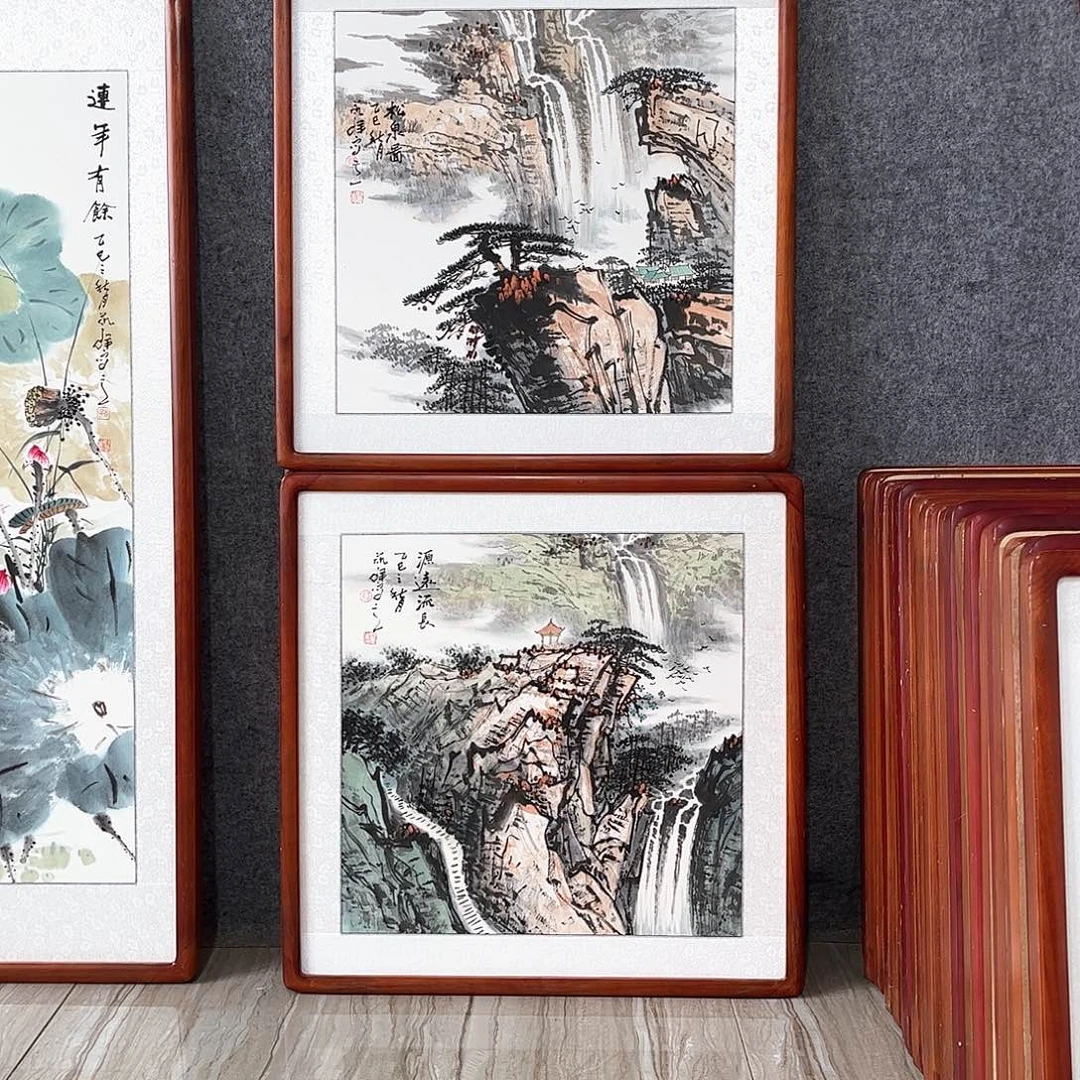 国画书画作品带框63×63