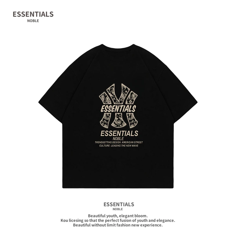 ESSENTIALS NOBLE夏季潮牌短袖t恤男士美式宽松高级感休闲服男款