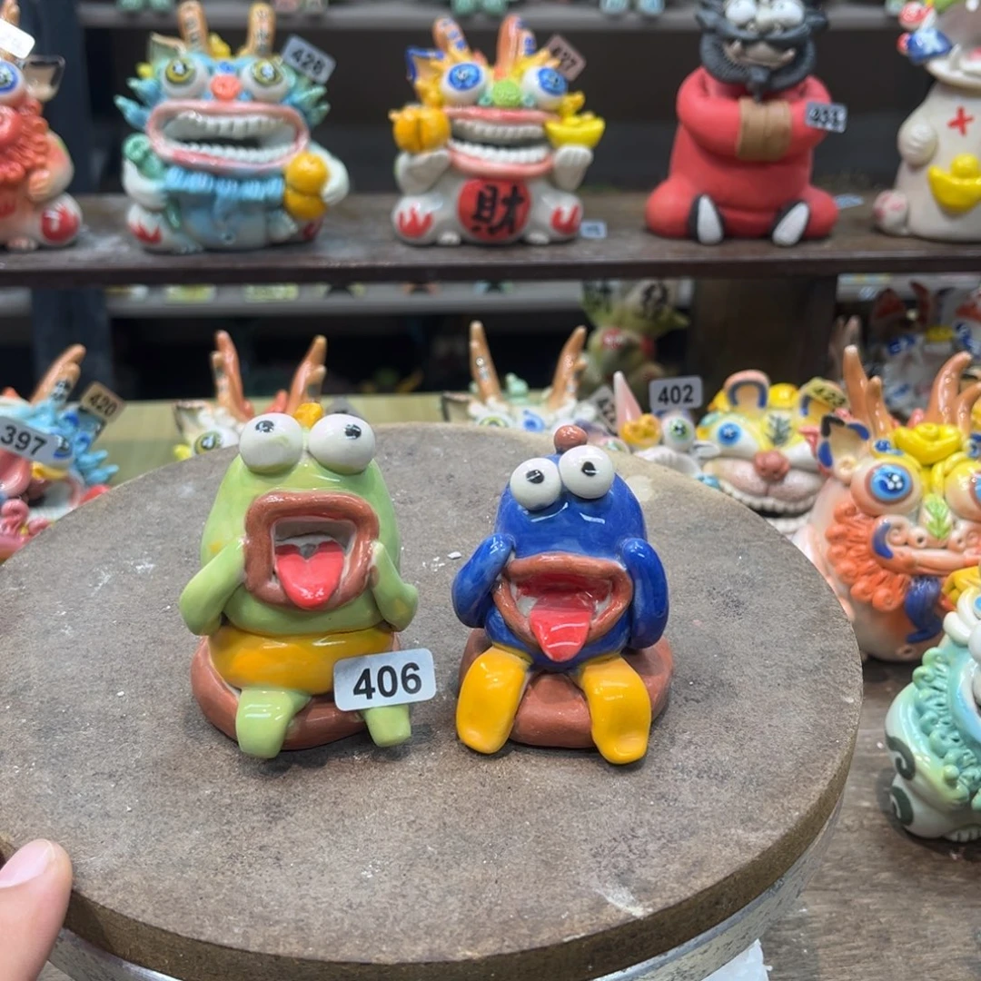 熊***嘟陶瓷纯手工抽象陶瓷摆件406组合