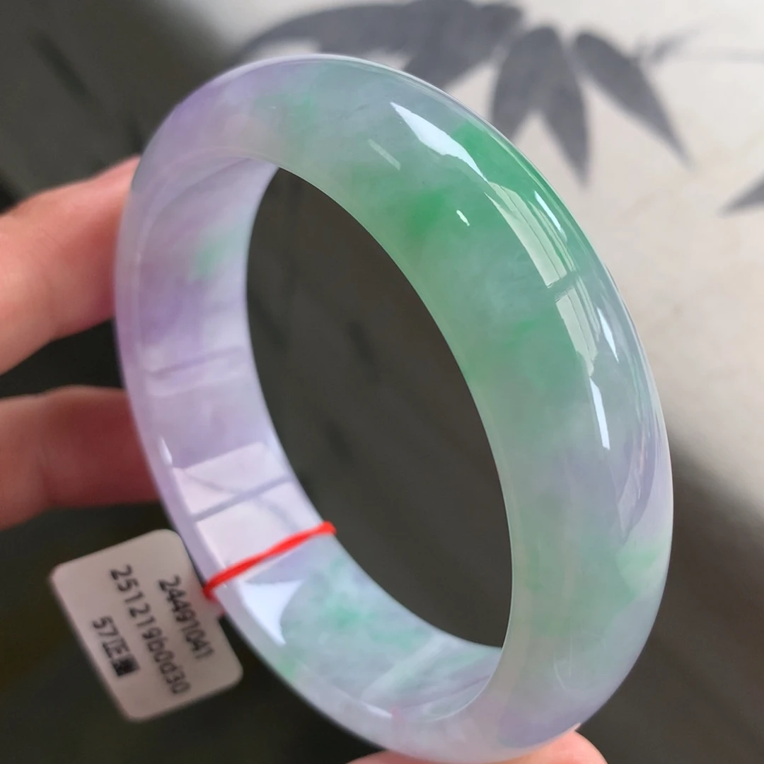 翡翠未镶嵌手镯糯冰春彩