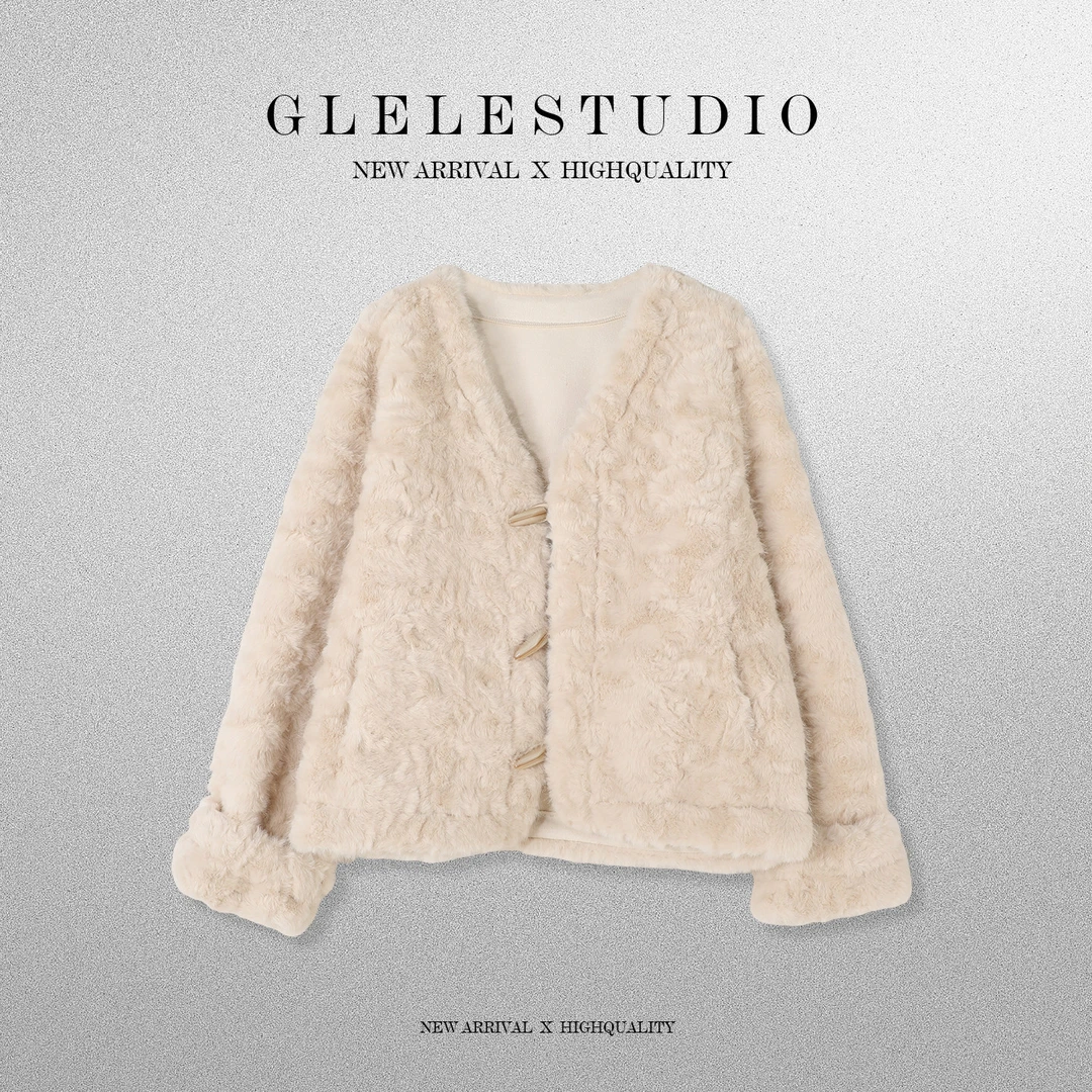 Glele私服「奶芙外套」顶流千金毛毛外套女