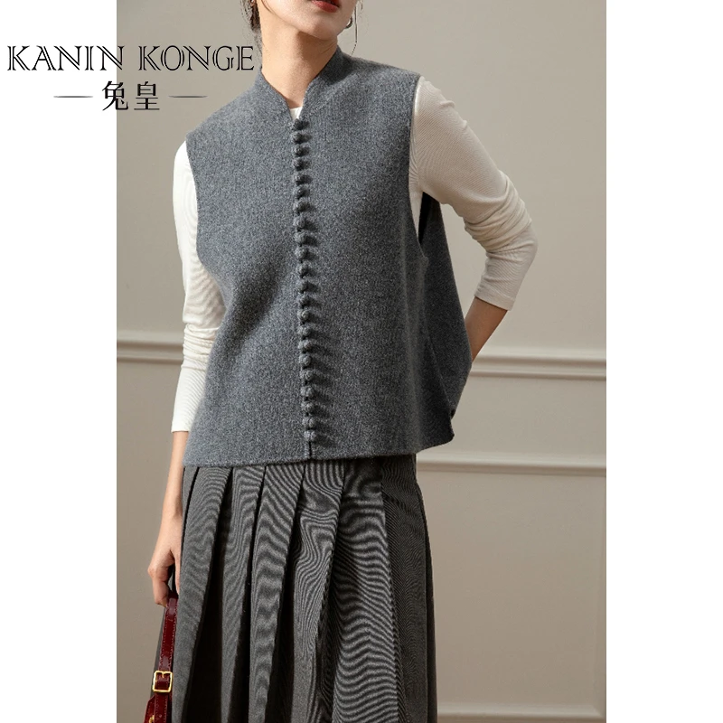 100山羊绒中式领百搭背心ZBQFS5014