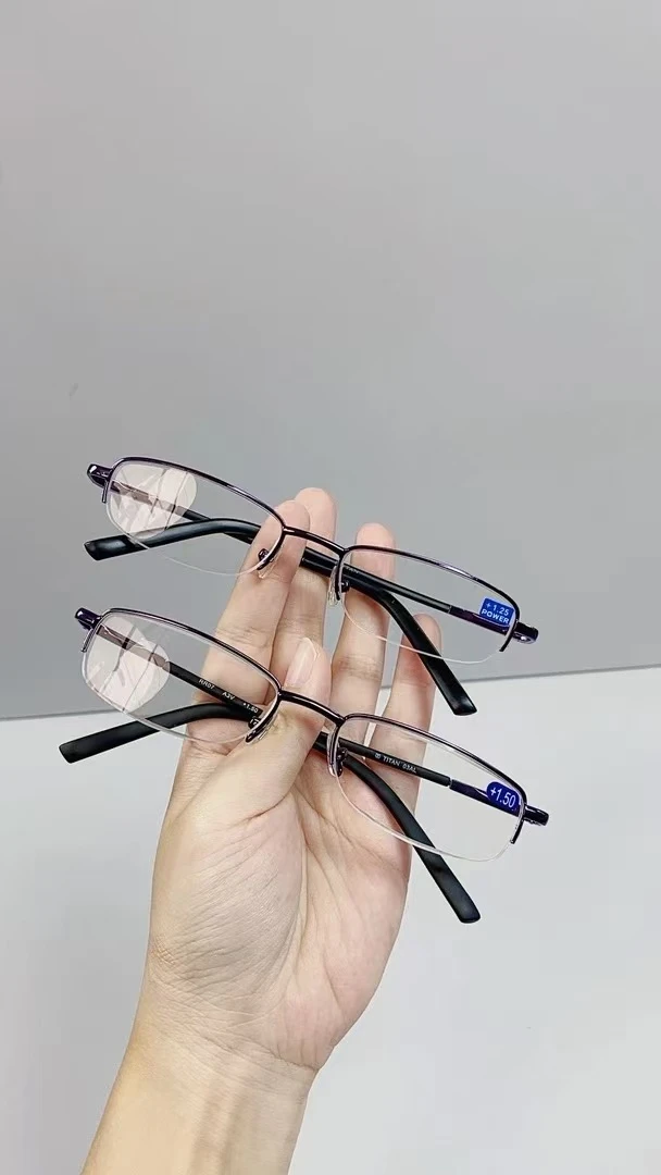 RR007紫色女不防蓝光老花镜3.0