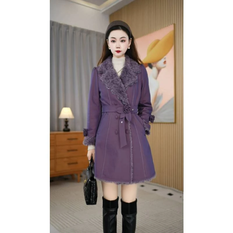 【艾丝琪】冬季新款时尚优雅高级感气质减龄遮肉女士外套M-2XL