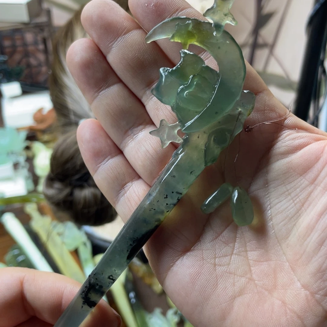 岫玉未镶嵌发饰南****^