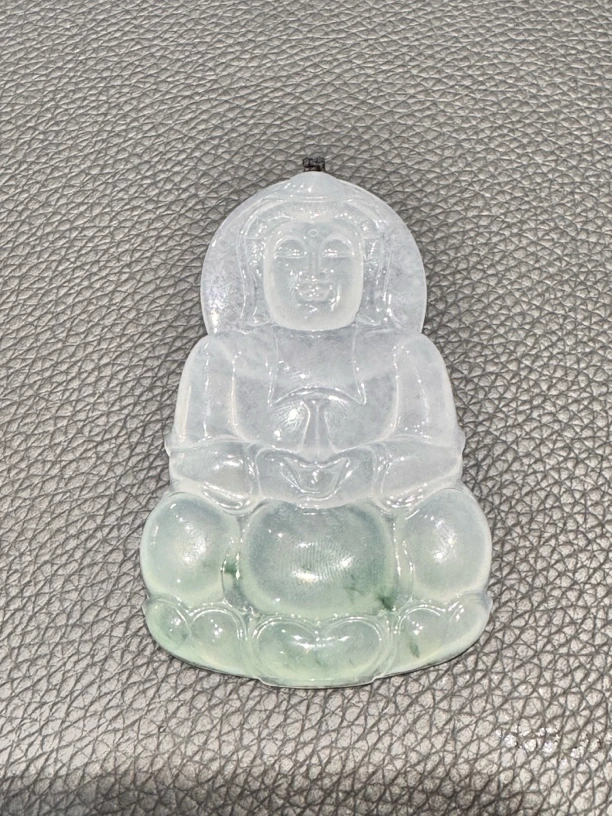 手工雕刻正冰飘花观音