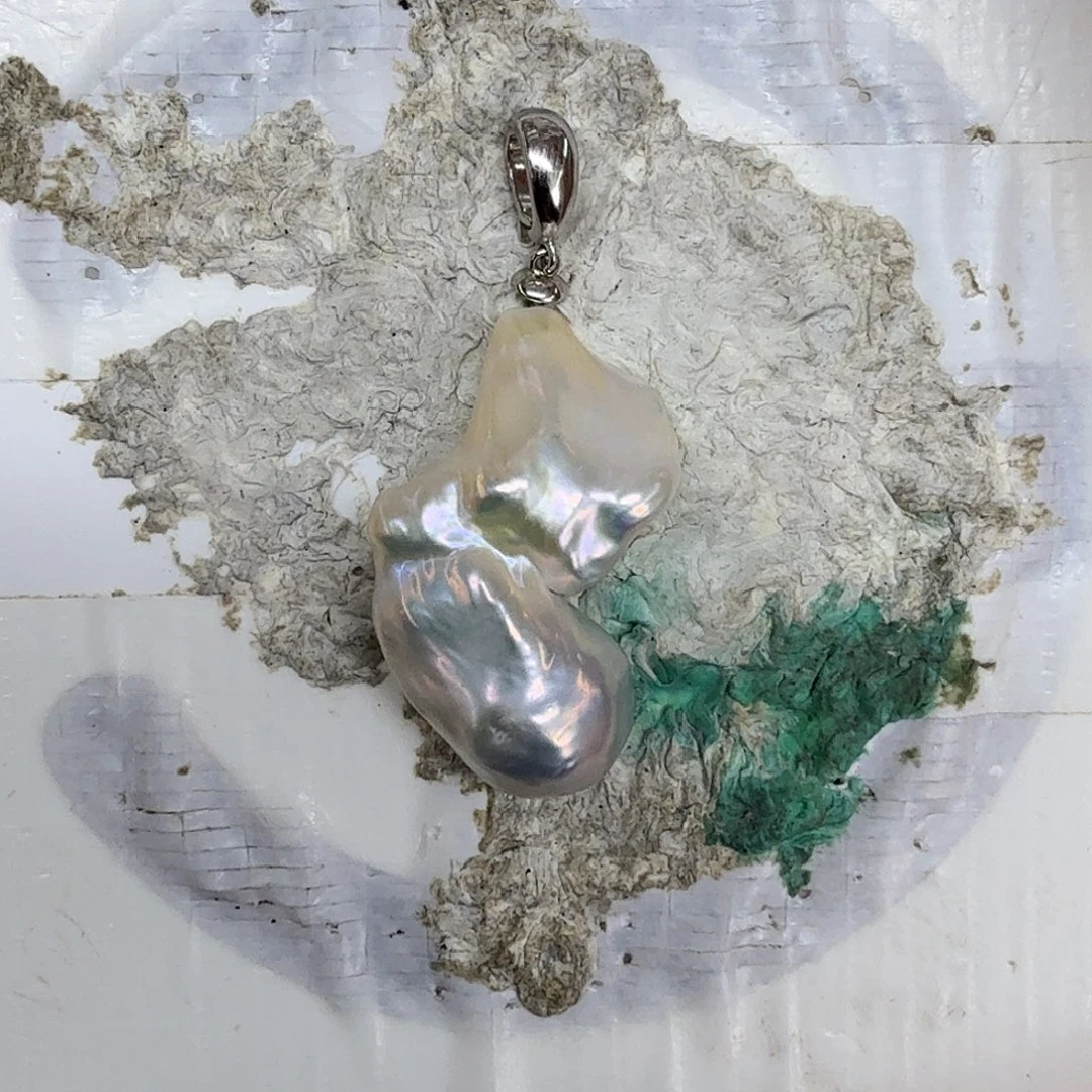 淡水珍珠银S925镶嵌颈饰