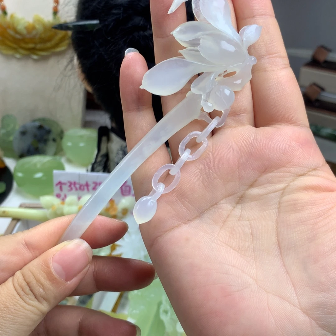 宝***！未镶嵌蛇纹石玉发簪