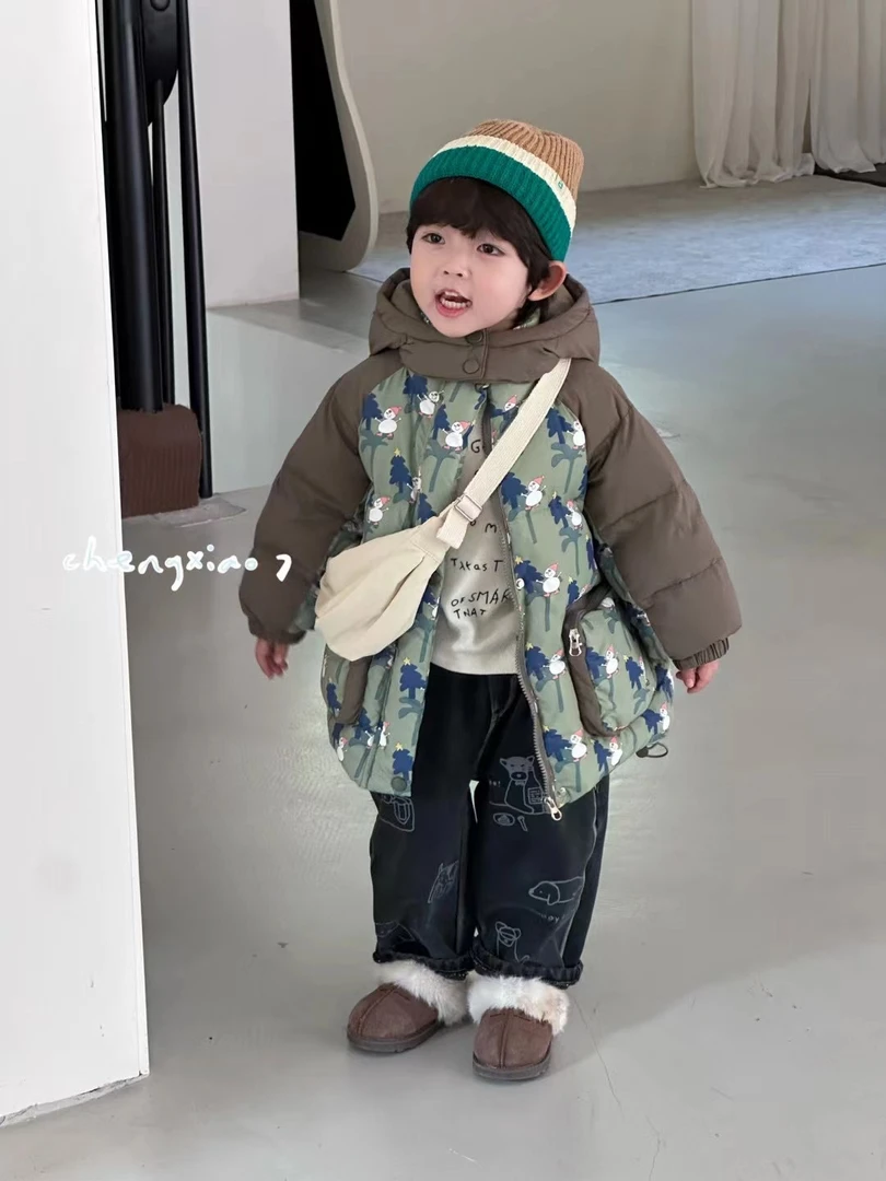 【047】新国标90白鸭绒高端品牌2024冬新款韩系潮款男童羽绒服保暖