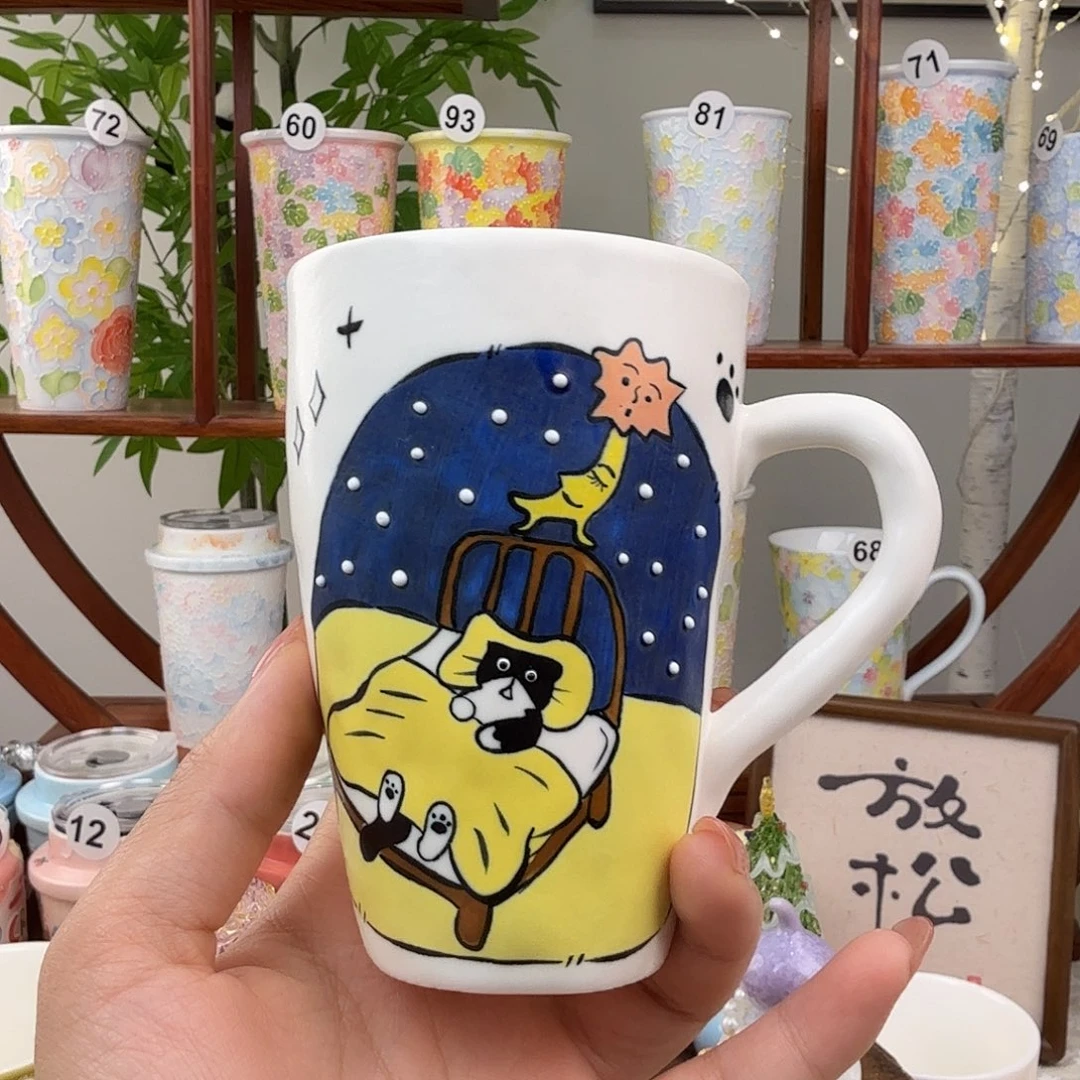 摆件陶景德镇手绘高温釉下彩