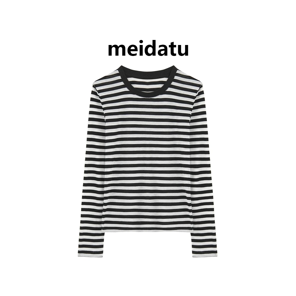 【破价款】基础款条纹长袖上衣（小个子版）bd495-1