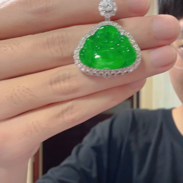 翡翠银S925镶嵌颈饰吊坠