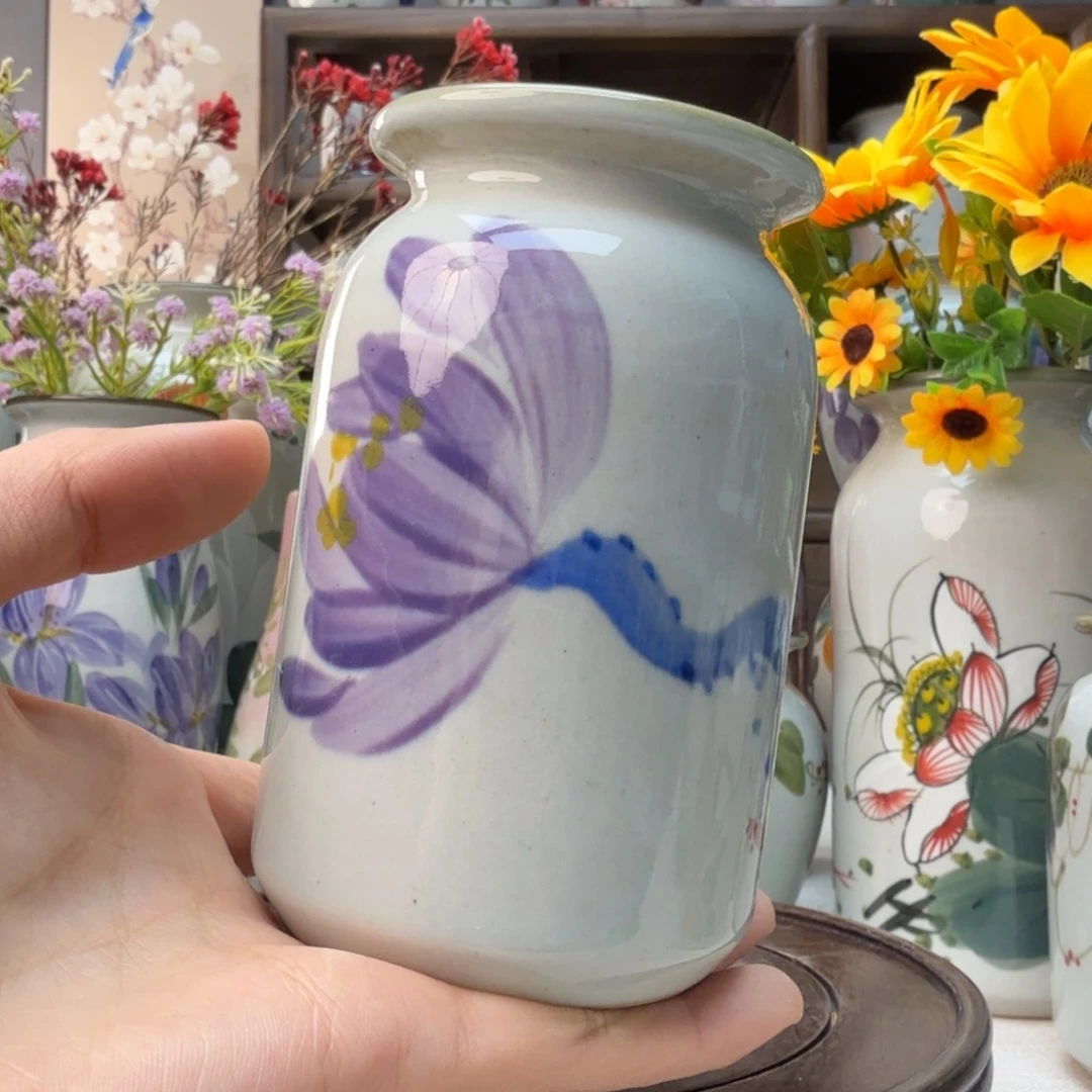 罐 景德镇陶瓷手绘花瓶摆件无孔