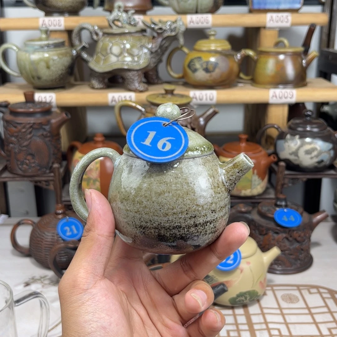 150cc微瑕柴烧龙蛋湖，裸坯柴烧自然落灰釉