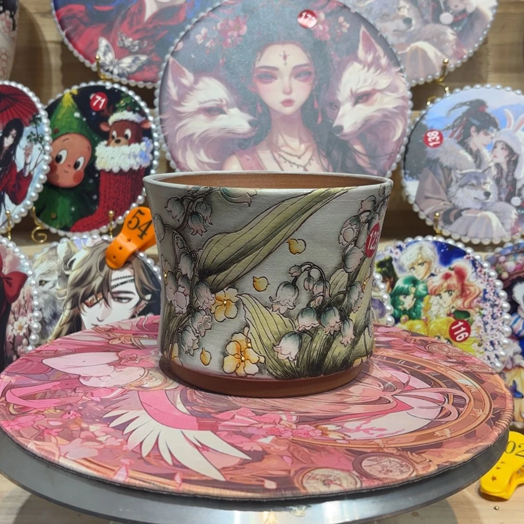 景德镇手绘花盆陶瓷14/12