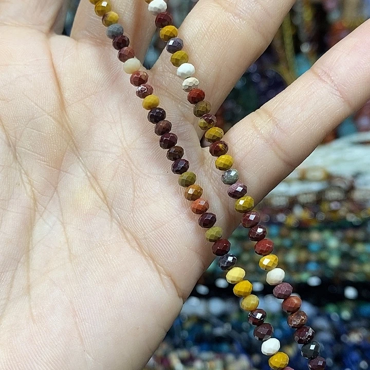 玛瑙/玉髓未镶嵌珠宝半成品天然蛋黄石切面车轮卡4mm