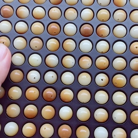 吊坠白玉菩提11精品炭烤圆110颗