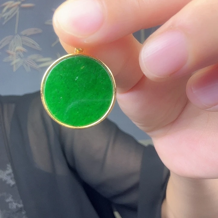 的***案翡翠银S925镶嵌吊坠(不含链)