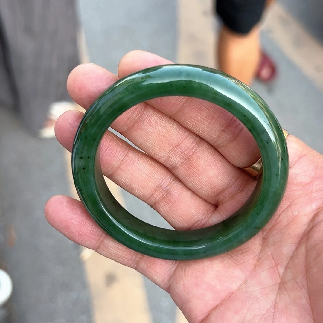 和田玉手镯未镶嵌老坑种北极玉碧玉精品大漏