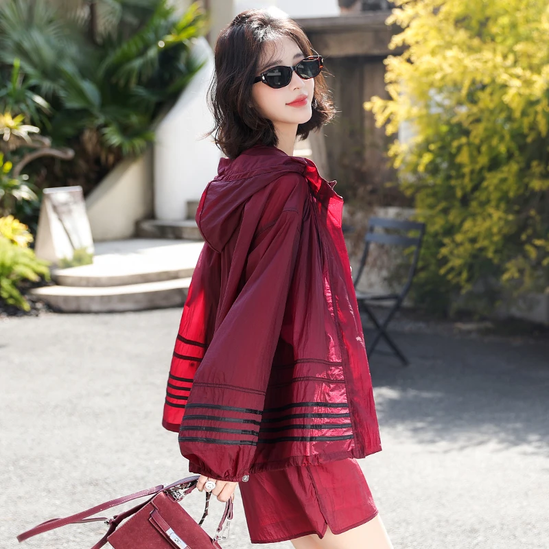 防晒衣女短款套装2025夏季新款薄款透气遮肉防晒服上衣短裤两件套