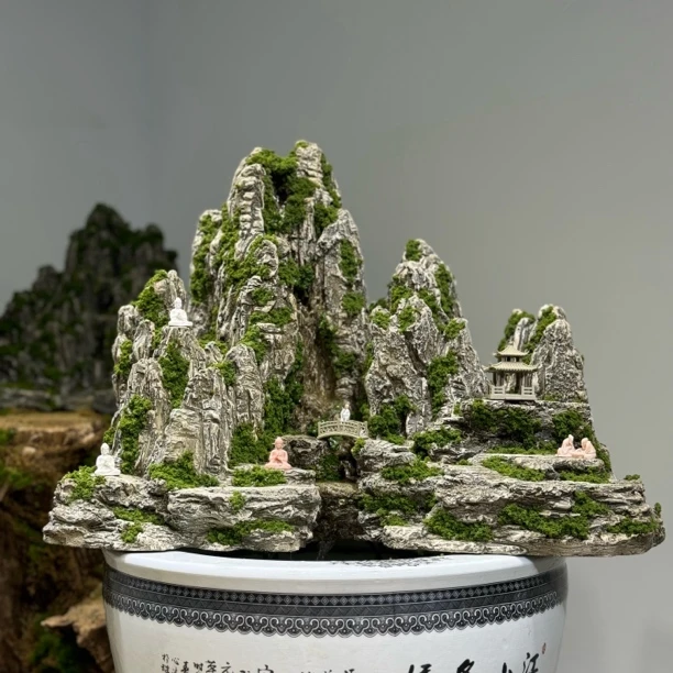 新中式复古风格天华高山流水落地庭院装饰造景摆件流水摆件假山