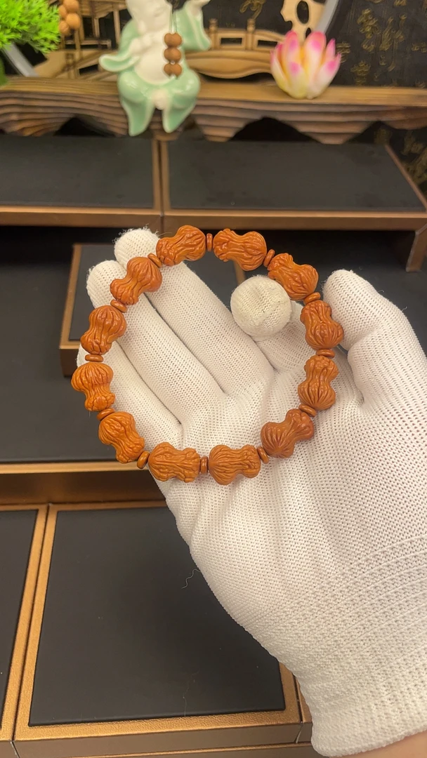 【正品】秦岭龙纹桃核葫芦花生桃核手串天然老树籽异形核男士手串