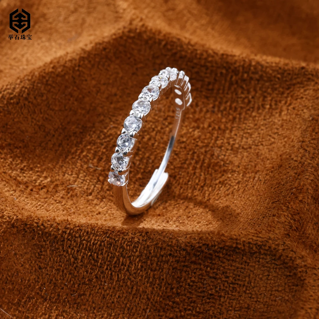 925银合成锆石银制品 【举石珠宝】T0308-127-68个性戒指（一件）K