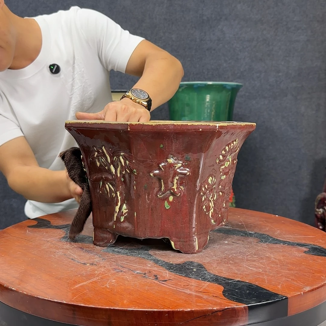 正宗岭南石湾盆内口25深16