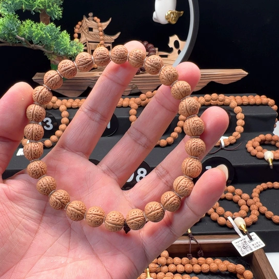 小****手串文玩核桃精品野生桃核手串一道筋脑纹