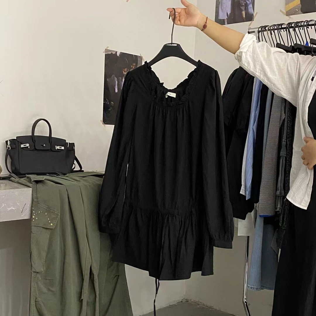 【ARONG阿荣家】花边上衣裙02466-黑色-F