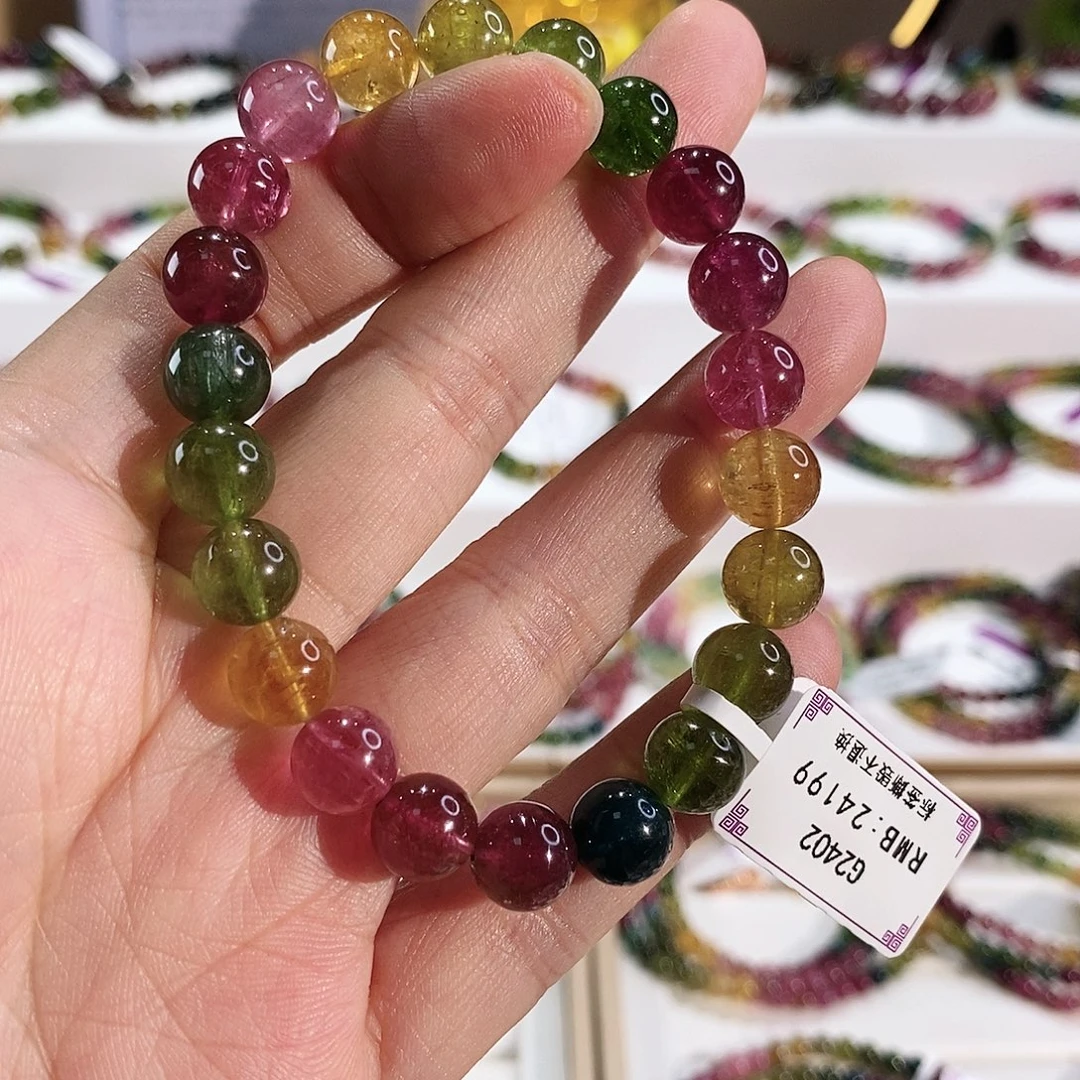 未镶嵌手串碧玺G2402素圈颜色微差